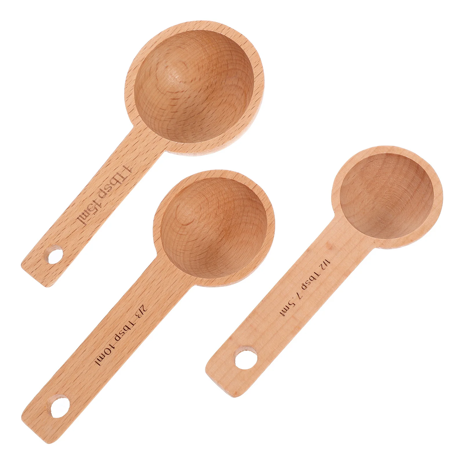 

3Pcs Coffee Powder Wooden Measuring Spoons Multifunctional High Precision Easy Clean Kitchen Baking Tools