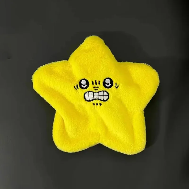 Angry Moving Jumping Star Plush Toy Yellow Pentagon Heart shaped Expression Star Plush Soft Kawaii Children Fun Fun Toy Gift