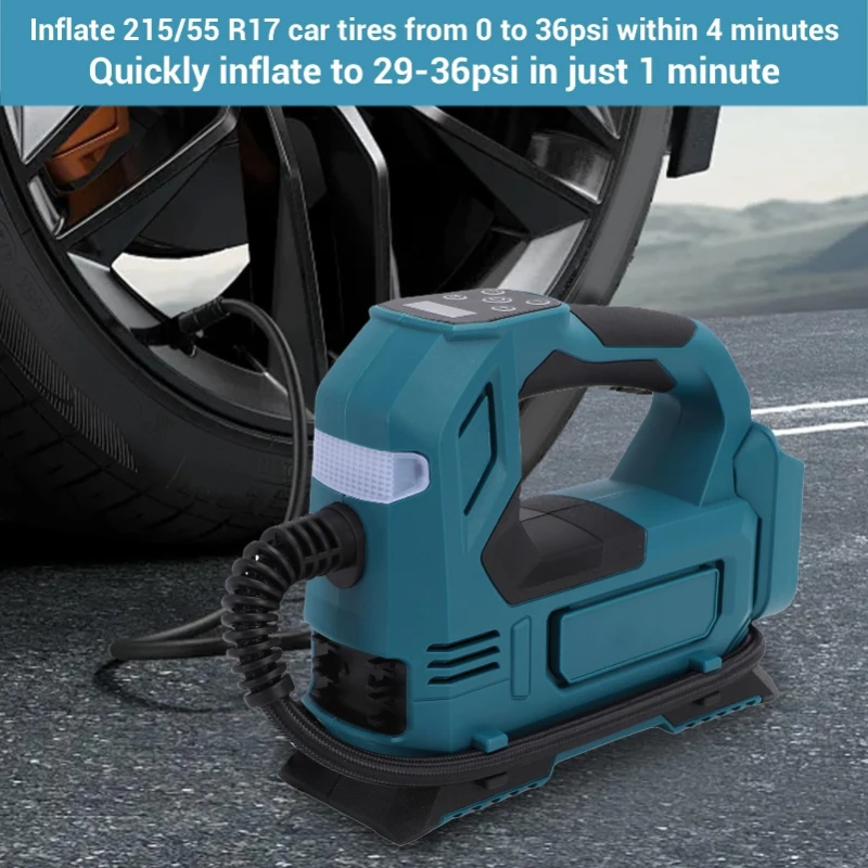 Portable Tyre Inflator for Makita/Milwaukee 18V Batteries Car Tyre Pump Air Compressor with Digital Display for Cars Sports Ball