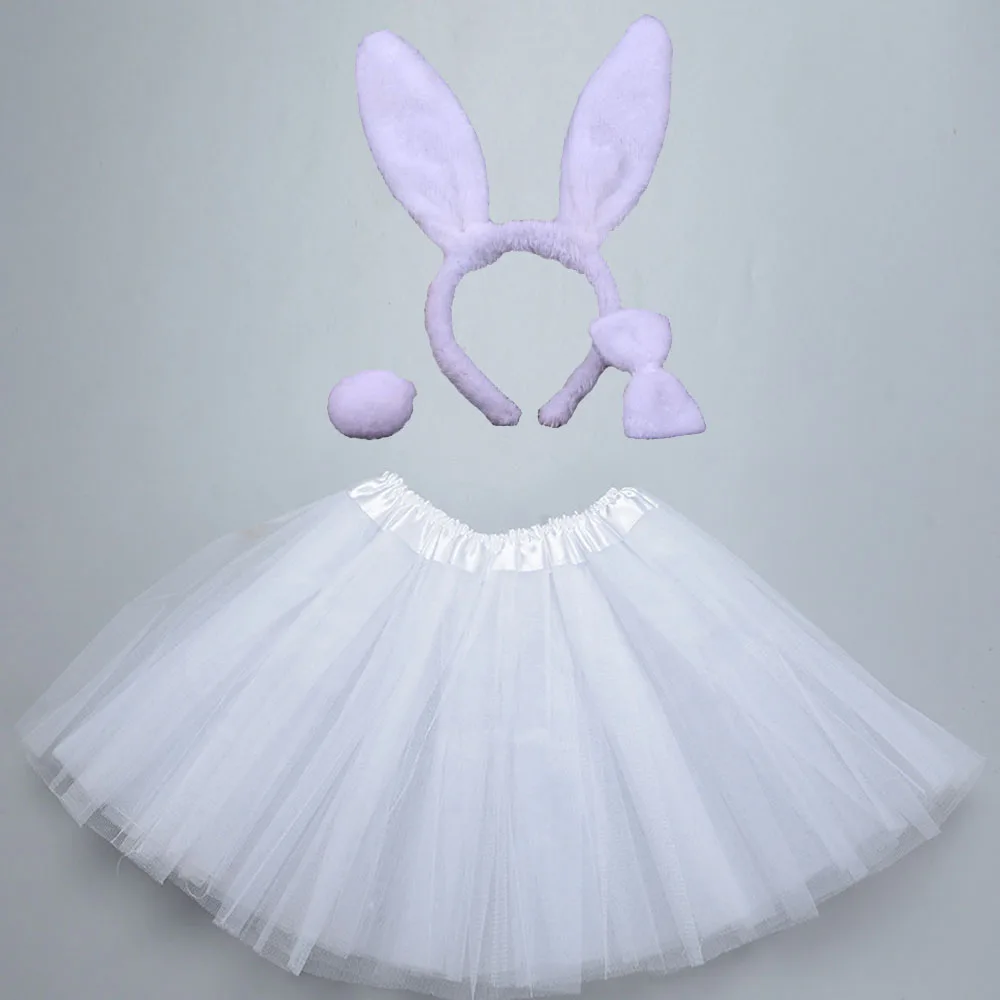 Ragazza coniglio coniglietto vestito Up fascia Tutu gonna coda papillon regalo festa pasqua compleanno Costume di Halloween Cosplay