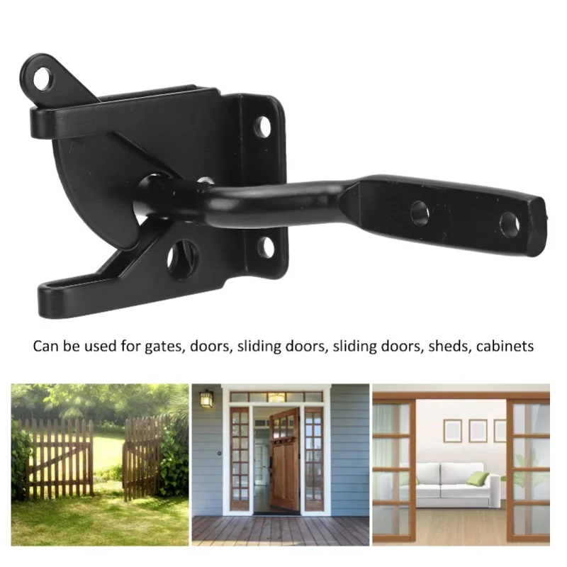 

Защелка для забора из углеродистой стали с пружинным механизмом, безопасная защелка для внутренних окон, дверей и ограждений для домашних животных