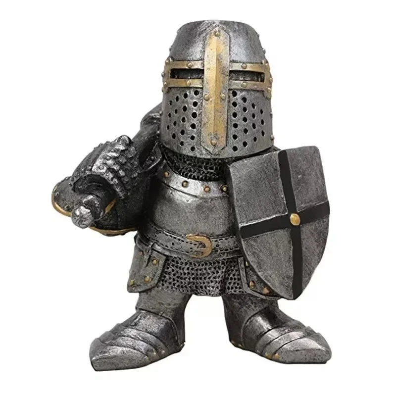

2026 New model Retro Knight Gnomes Garden Statue Creative Resin Ornament Car Office Home Desk Decor Collectible Gift