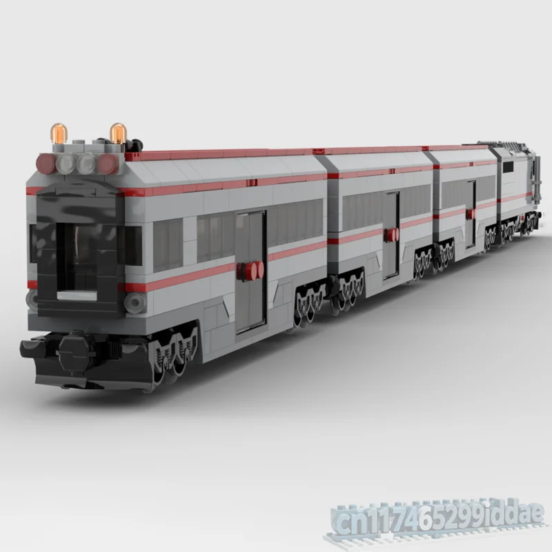 1040PCS Push-Pull Diesel Passenger Train Model Building Blocks DIY Creative Assembly Railway Custom Puzzle Technical Toy Gifts