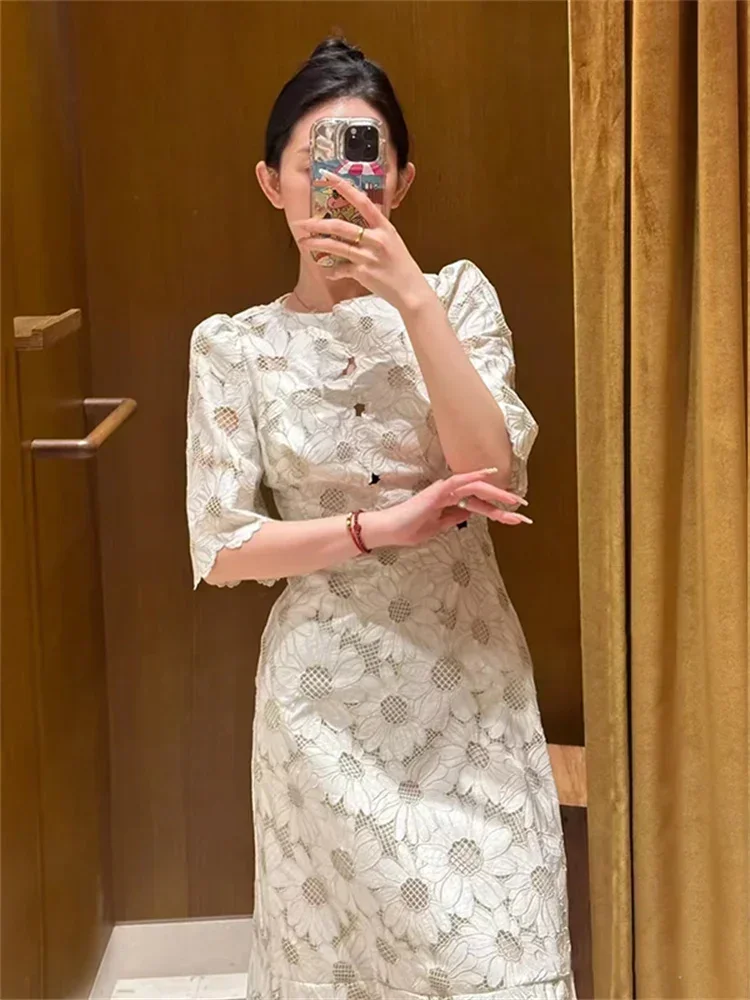 Long Dresses for Formal Occasions Restore Ancient Ways Women\'s Dress Elegance Luxury Dresses Medium Length 2024 Fashion Summer