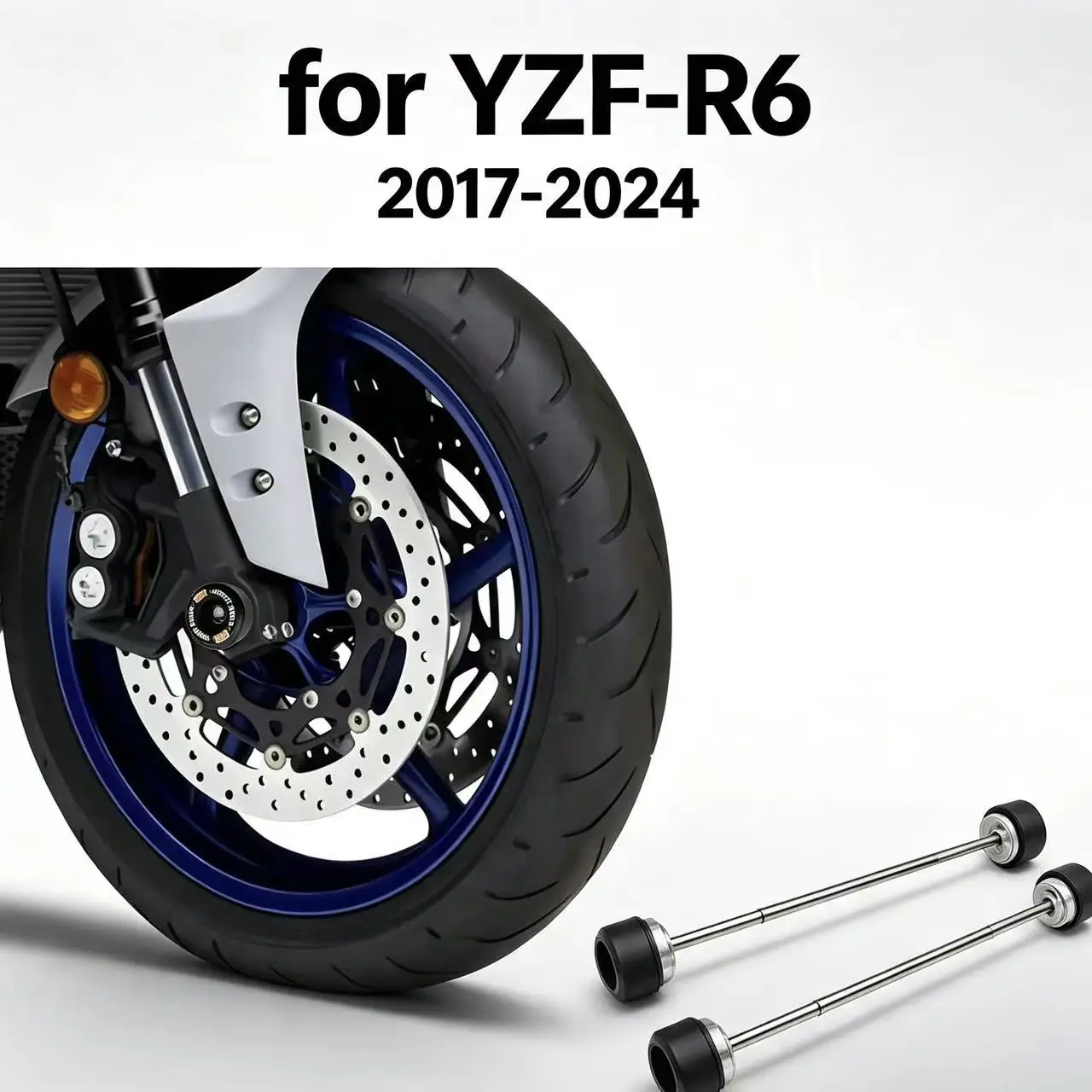 for YAMAHA -R6 2017 2018 2019 2020 2021 2022 2023 2024 Motorcycle Accessories Front Rear Fork Axle Crash Sliders Wheel Protector