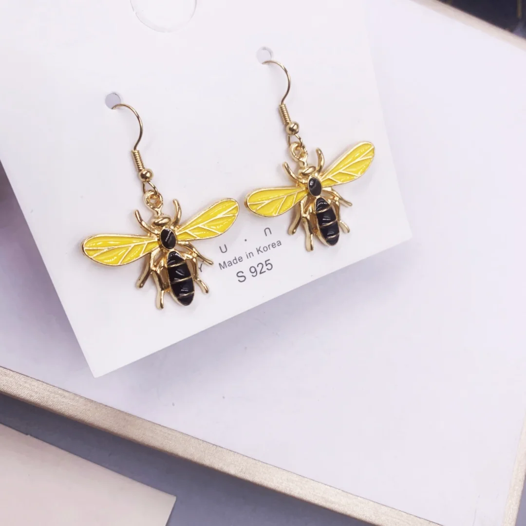 Honeybee Honeypot Pendant  Earrings Cartoon Easter Carrot Rabbit Student Earrings