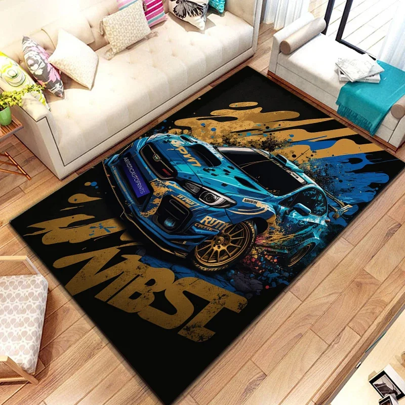 Racing Car Pattern Artwork Rug Bedroom Living Room Cool F1 Carpet for Kitchen Floor Mats Home Decor Non-Slip Floor Pad Mat