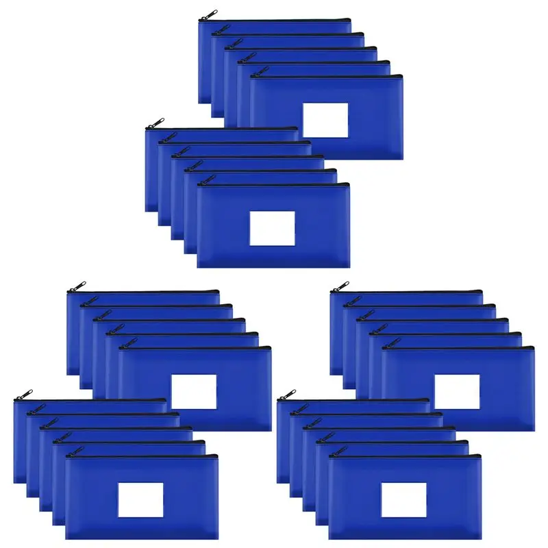 

НОВИНКА: Набор из 30 кожаных сумок-кошельков на молнии с этикетками, для банковских депозитов, денег, монет и др.