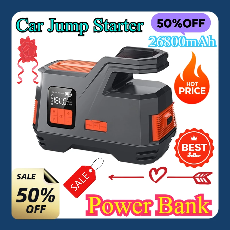 Power Bank Emergency Battery Charger Starting 12V 4520A 4500A Car Jump Starter Device Booster Air Compressor