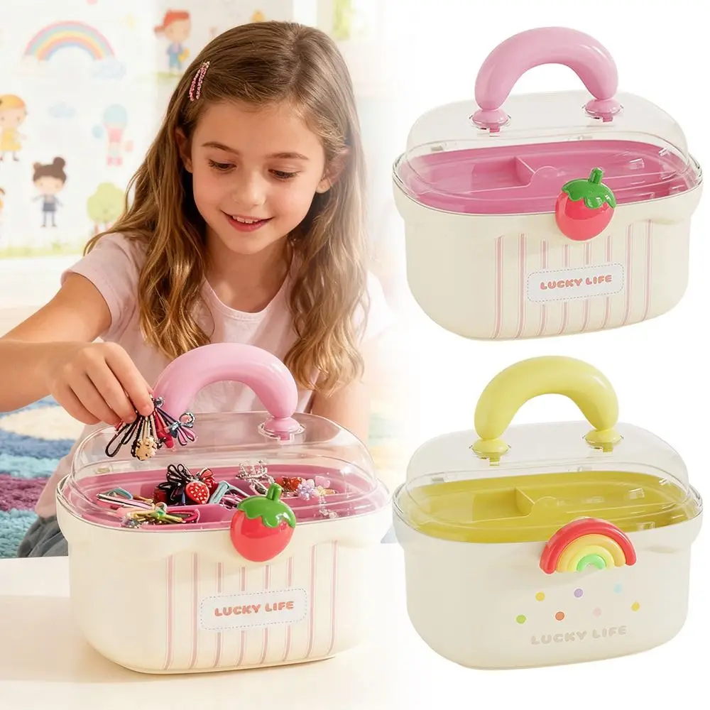 

Радужная коробка для хранения шпильки, большая вместительная коробка для драгоценностей с допамином, водонепроницаемая многослойная стойка для головы и веревки для девочек