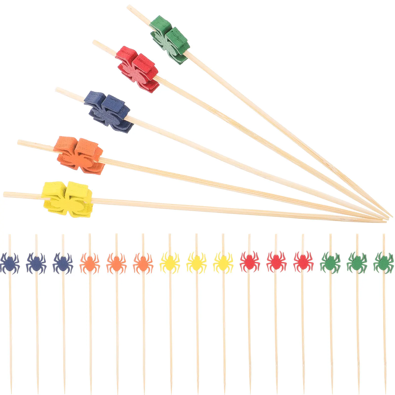100 pcs Bamboo Fruit Picks for Party, Wedding, Cocktail – Smooth Disposable Snack Sticks for Appetizers & Banquet
