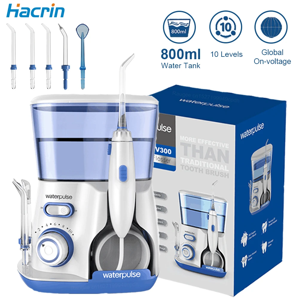 

Электрический ирригатор для полости рта 800 мл для чистки зубов и чувствительных десен, 5 многофункциональных насадок