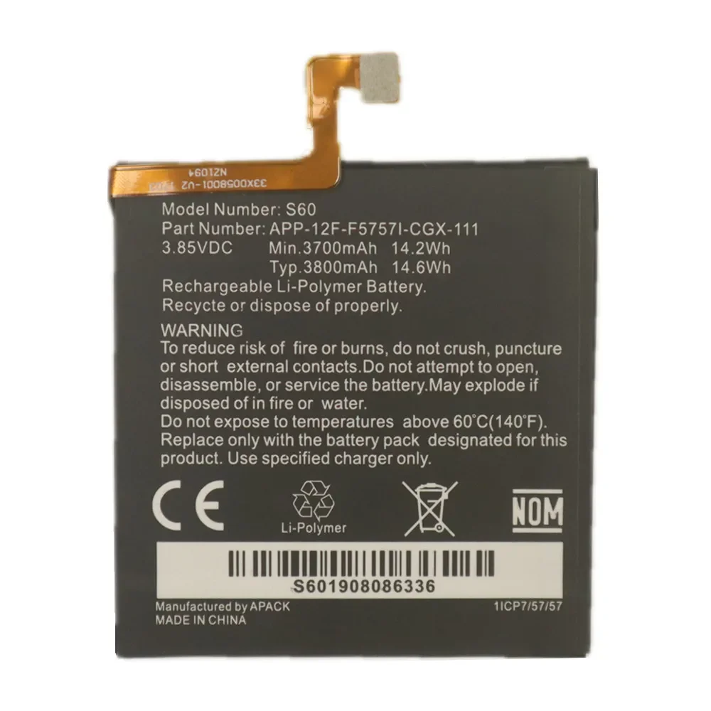 2024 Years 100% Original Battery For Caterpillar Cat S60 S50 S41 S40 S30 APP-12F-F57571-CGX-111 Phone Battery batteries Bateria