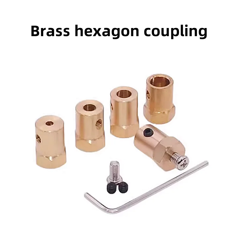 

Brass Hexagonal Coupling Hole: 2mm/3mm/4mm/5mm/6mm/8mm Motor Spindle Connector Car Tire Connector