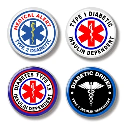 44MM Type 1 2 1.5 Diabetes Medical Alert Pin Soft Button Jewelry Creative Badge Cartoon Brooch Lapel Pin Backpack Hat Decoration