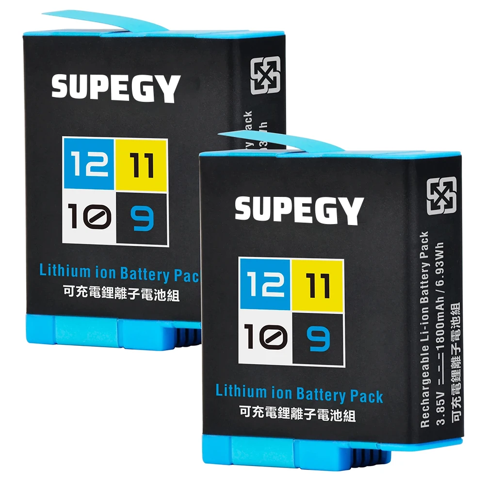 1800mAh Battery and 3-Slots Box charger for GoPro Hero 12 hero 11 10 9 GoPro Hero Camera Accessories