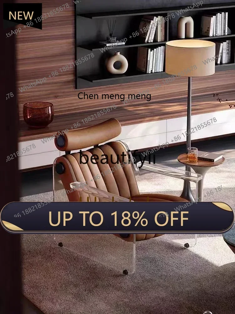 

P178 Italian minimalist acrylic single sofa chair villa living room light luxury leisure chair