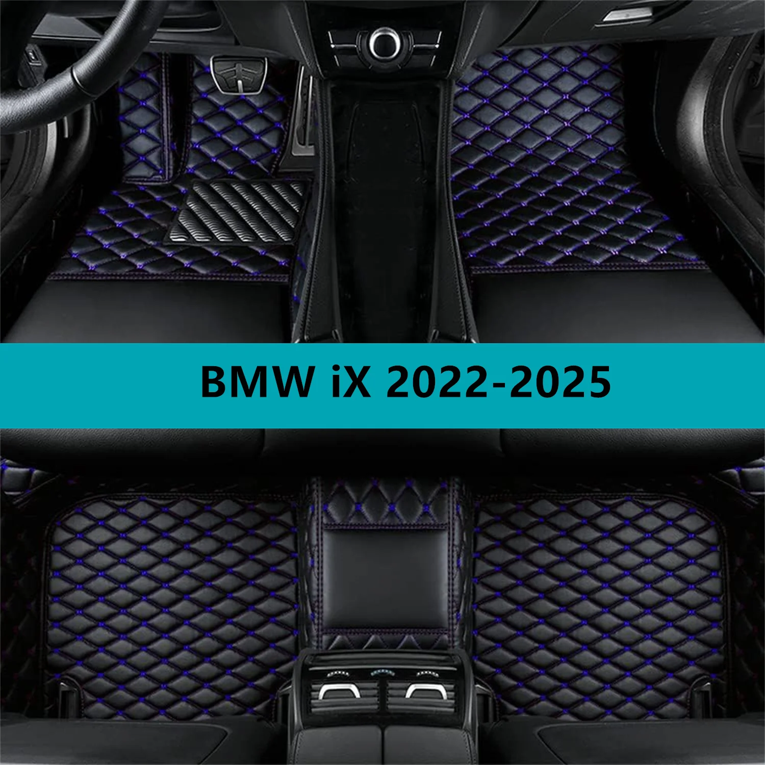 Full Set Car Floor Mats for BMW iX 2022-2025 Leather Floor Mats for Cars Mats Carpets