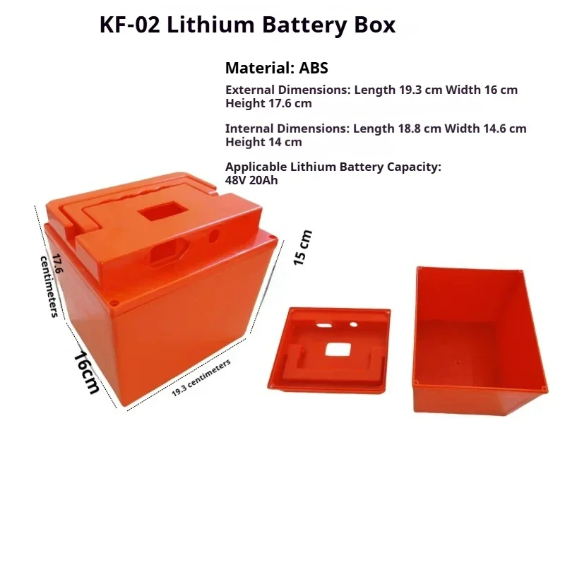48V 20Ah Electric Vehicle Lithium Battery Box Durable ABS PC Injection Molded Case for E-Bike Battery Pack DIY