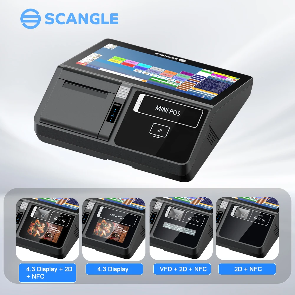 Scangle Retails Point of Sales System OEM Logo Windows OS Touch POS Terminal with 80mm Autocutter Printer