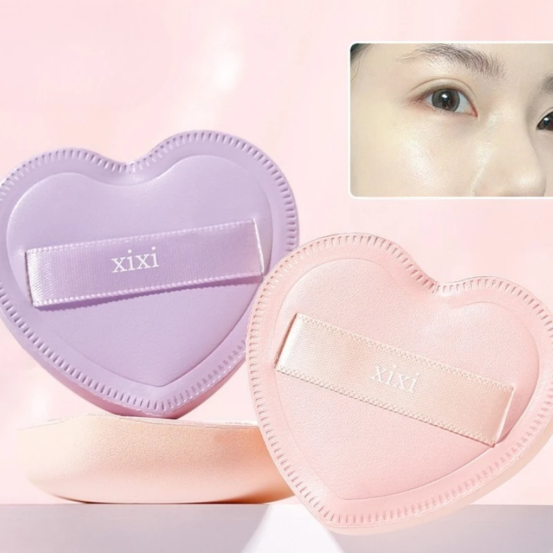 1Pc Heartshaped Soft Cotton Powder Puff Smooth Makeup Sponge Powder Liquid Foundation Concealer Cream Velvet Cosmetics Puff Gift