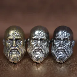 Long Bearded Spartan Warrior War God Brass Knife Bead EDC Outdoor DIY Paracord Woven Lanyard Keychain Pendants Jewelry Accessory