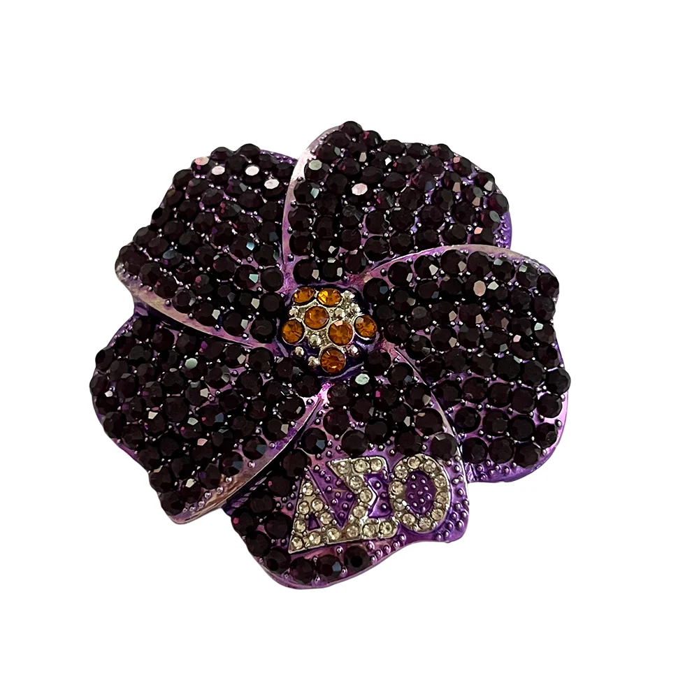 Handmade violet Greek sisters group purple flower brooch jewelry