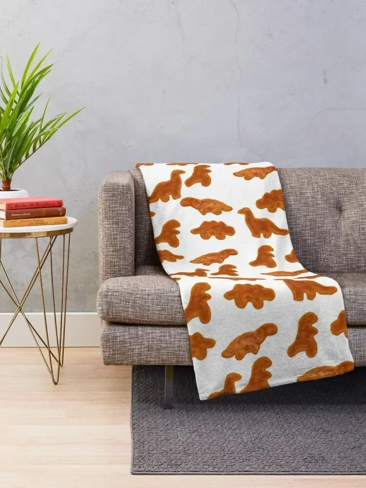 Dinosaur chicken nuggets Throw Blanket Shaggy Soft Beds Blankets