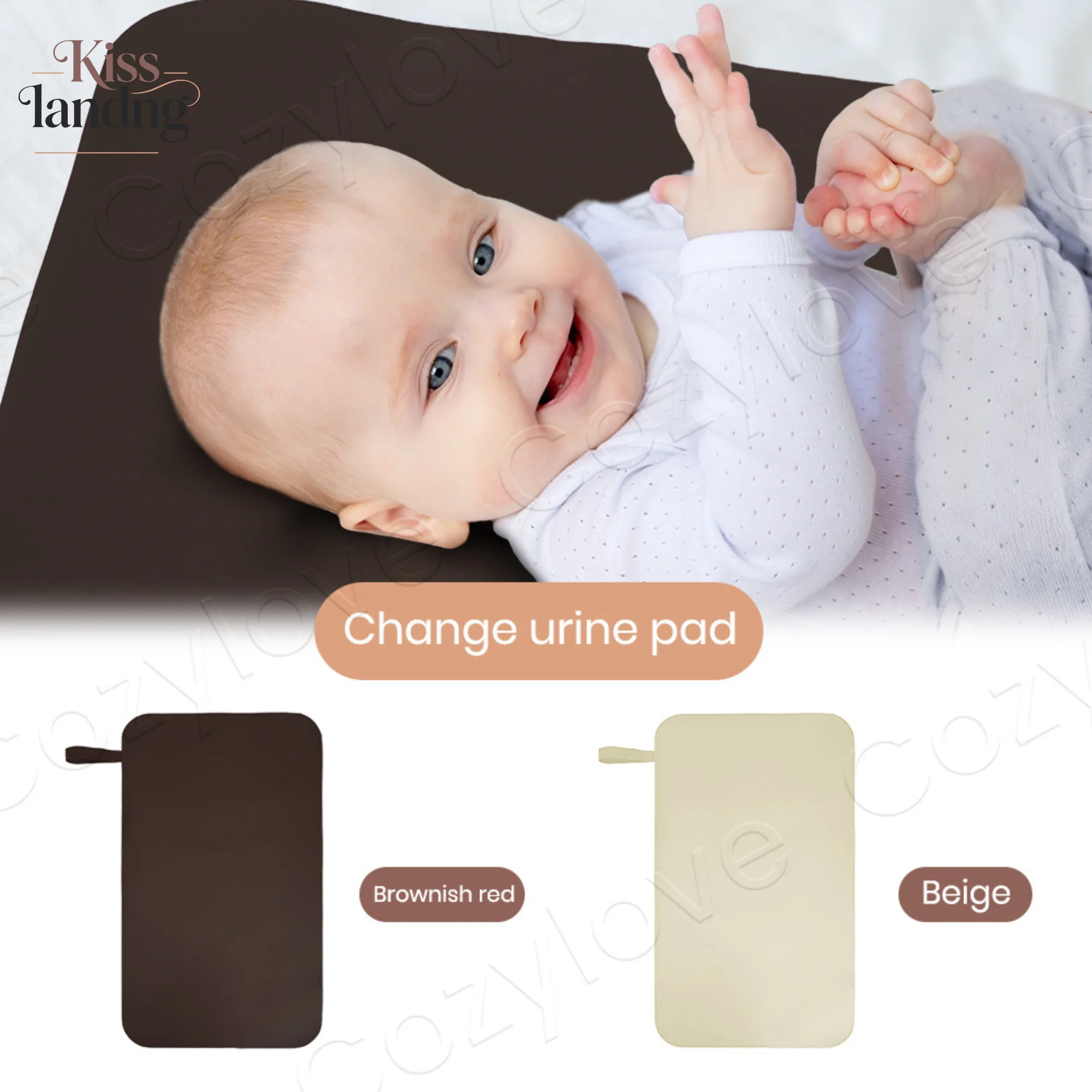 Wasserdichte Baby-Wickelunterlage Tragbare Faltbare Wickelmatte für Reisen & Zuhause, Abwischbar & Leicht zu Reinigen