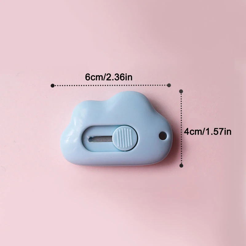 1pc ミニクラウドポータブルユーティリティナイフ開梱エクスプレスペーパーカッター切断紙かみそりの刃オフィス文具切断用品