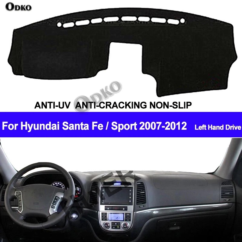 Cubierta del salpicadero del coche para Hyundai Santafe Santa Fe 2007 2008 2009 2010 2011 2012 alfombrilla para salpicadero almohadilla para salpicadero alfombra antideslizante ANti-UV
