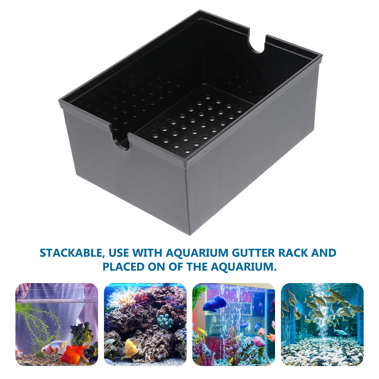 

2Pcs Aquarium External Black Drip Filter Box Upper Trickle Filter Case Fish Tank Oxygen Increase Stackable Wastewater