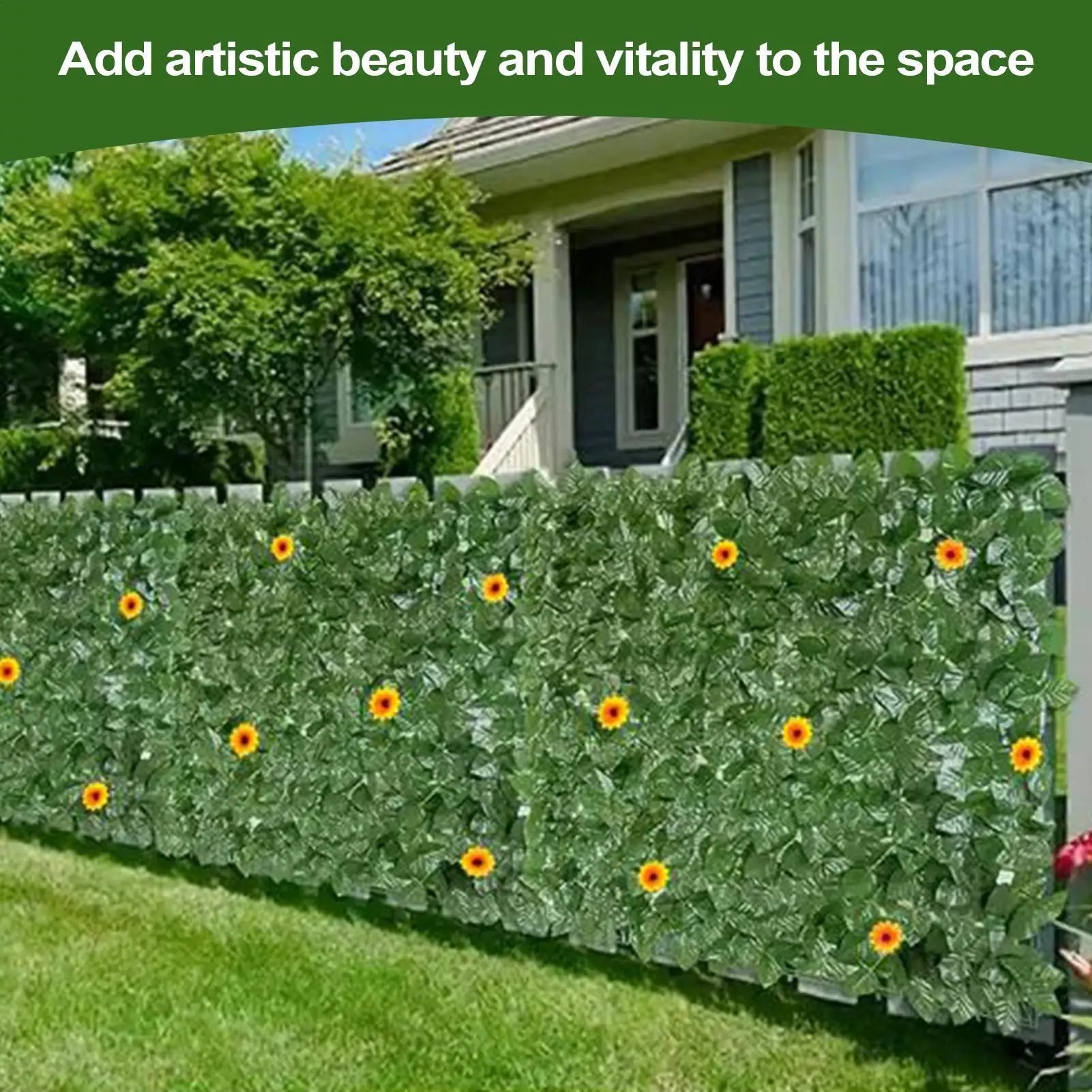 

Искусственный забор из плюща, 9,84 фута, декоративный, эстетичный, искусственный барьерный забор, экран для обеспечения приватности, для патио, балкона, сада, веранды