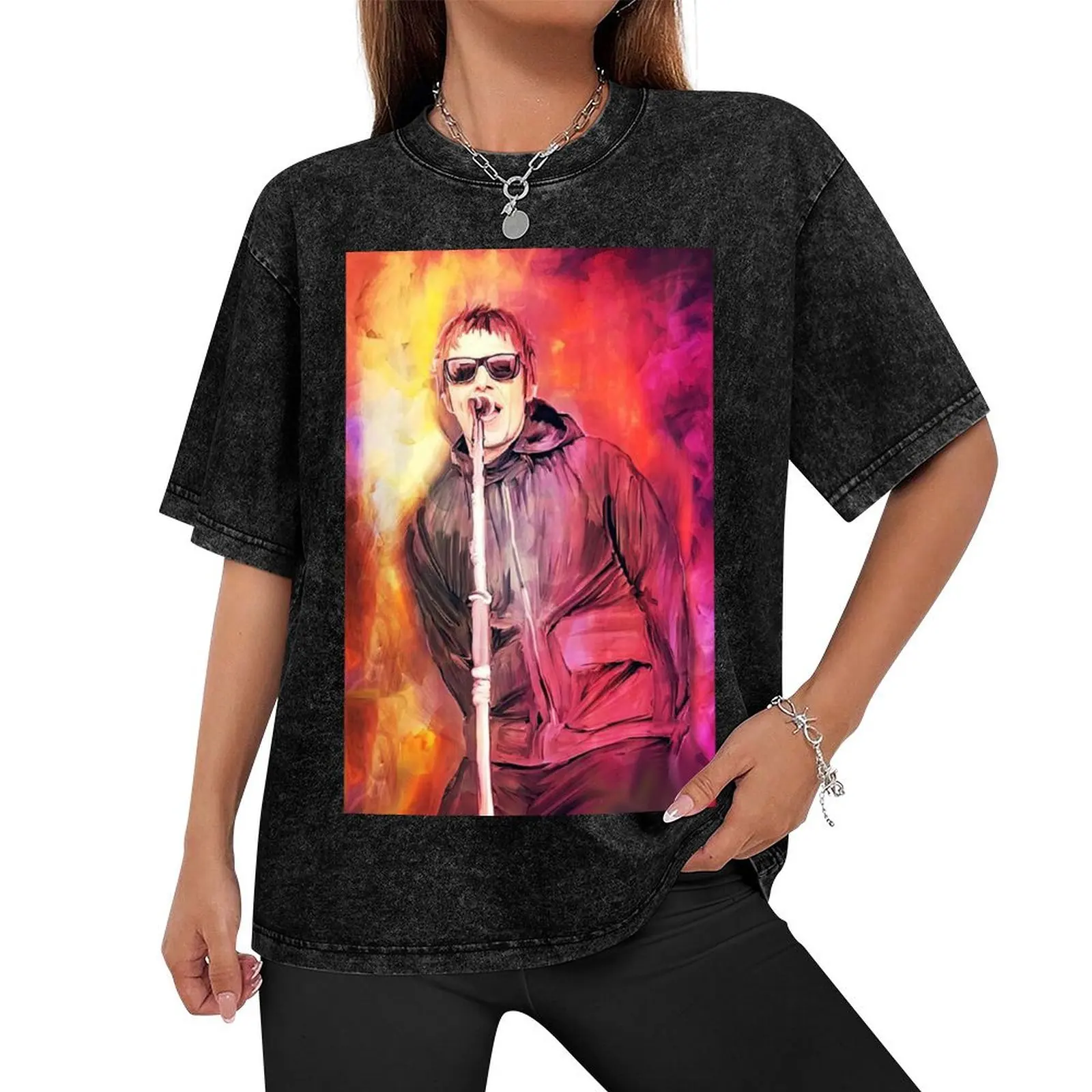 liam gallagher classic art T-Shirt Blouse vintage men clothings