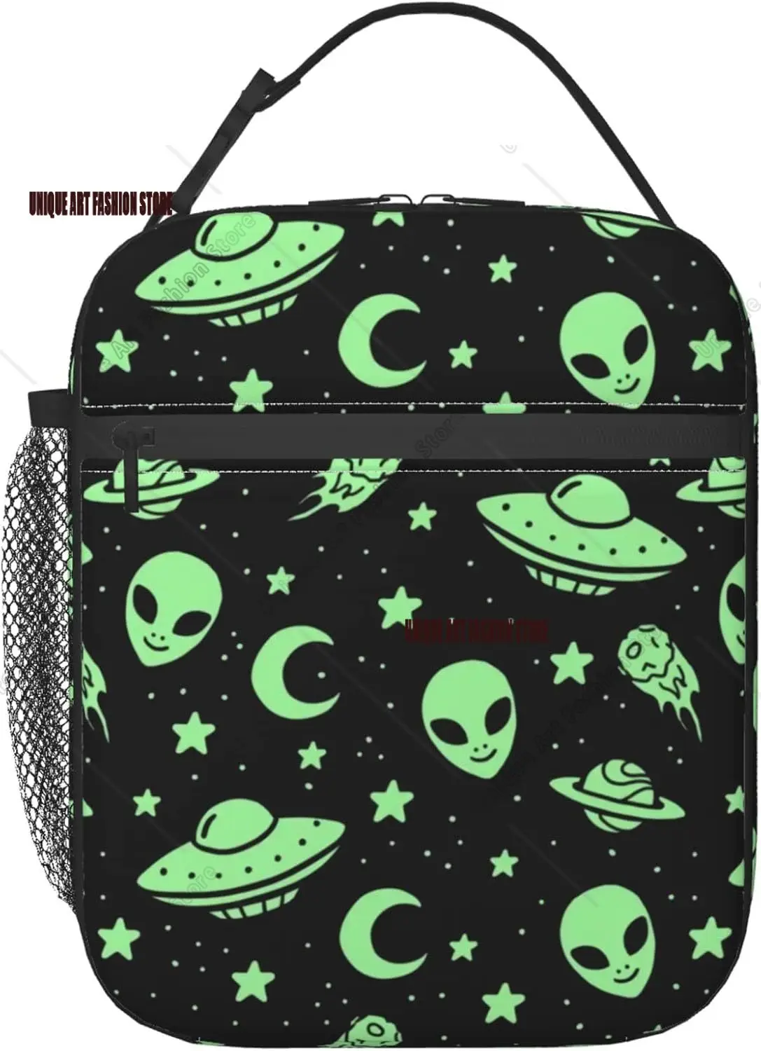 

Green Alien Moon UFO Insulated Lunch Bag - Reusable Lunch Box Portable Lunch Tote For Women Men