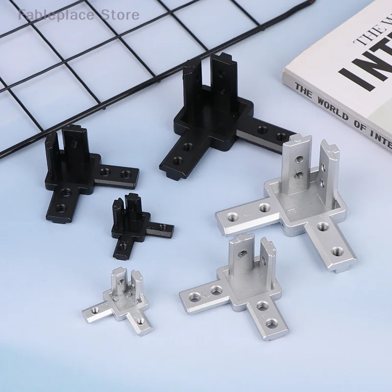 

4 упаковки, 3-сторонний концевой угловой кронштейн, разъем для Т-образного паза, 2020, 3030, 4040, алюминиевый экструзионный профиль, трехмерные детали кронштейна