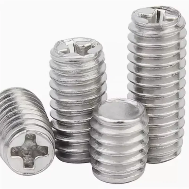 Stainless Steel Phillips Head Set Screw, Flat End Machine Screw, Stop Screw, Headless Set Screw