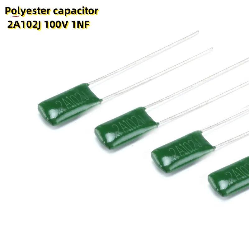 

100PCS Polyester capacitor 2A102J 100V 1NF