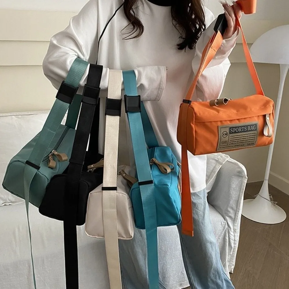 

Lightweight Oxford Crossbody Bag Multi-pocket Adjustable Single Shoulder Pillow Bag Solid Color Large Capacity Messenger Bag
