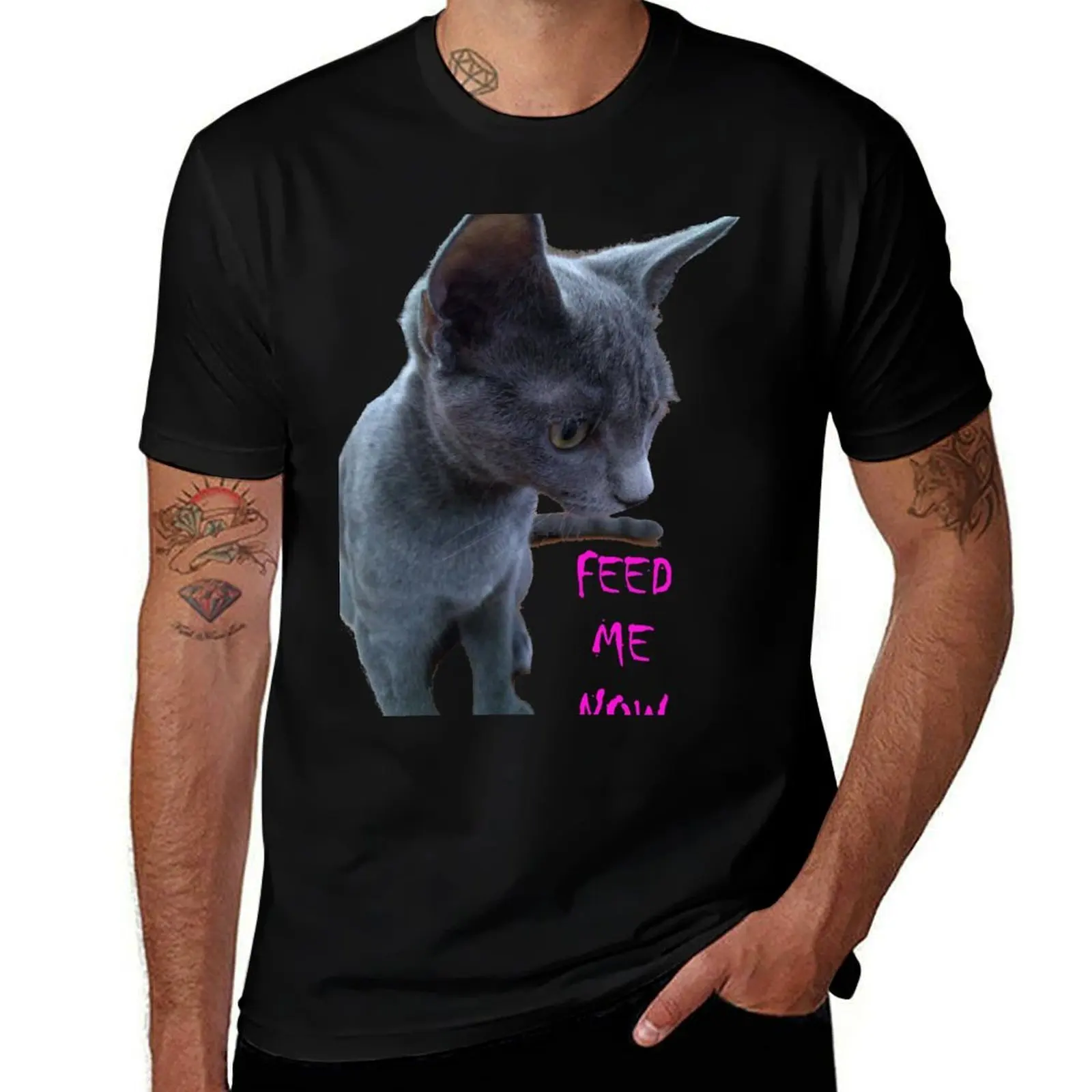 TeamBob Feed Me Now T-Shirt Big Size Simple T-Shirt