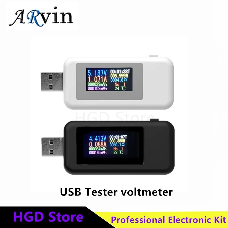 10 in 1 USB Tester DC voltmetro digitale Amperimetro misuratore di tensione di corrente Amp Volt amperometro rilevatore Power Bank indicatore del