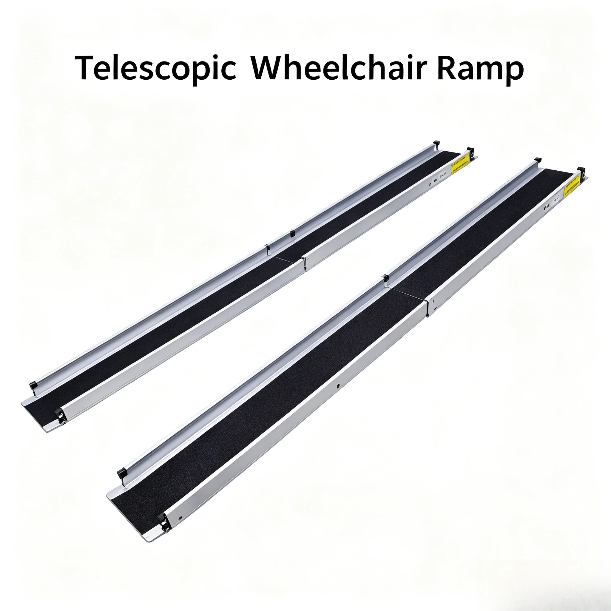 Portable Retractable Aluminum Wheelchair Ramp, Anti-slip Stair Climbing Barrier-free Aid for Wheelchairs & Mobility Scooters