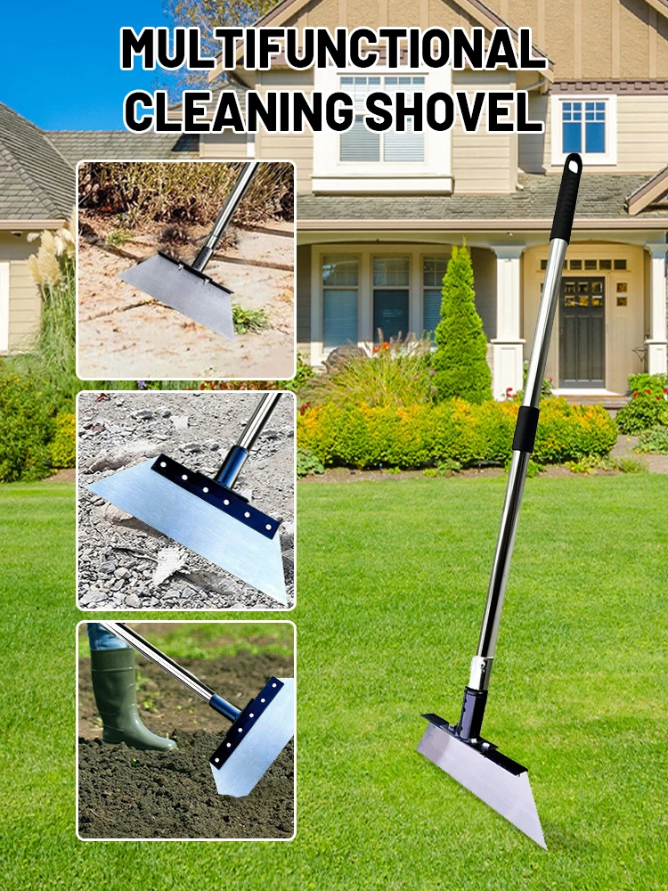 

Steel Flat Shovel Multi-Functional Garden Scraper Shovel Rust Resistant Farm Weeding Planting Shovel for Digging in Garden Beds