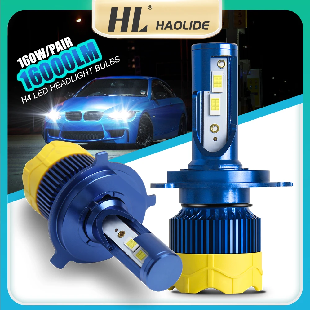 

HL 2 шт. 160 Вт светодиодная лампа H1 9005 9006 светодиодная фара 6000K противотуманная фара для автомобилей мотоциклов 12-24 В Plug and Play