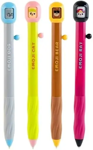 4Pcs Fun Facial Expressions Press Gel Pen Cartoon Style 0.5mm Black Ink
