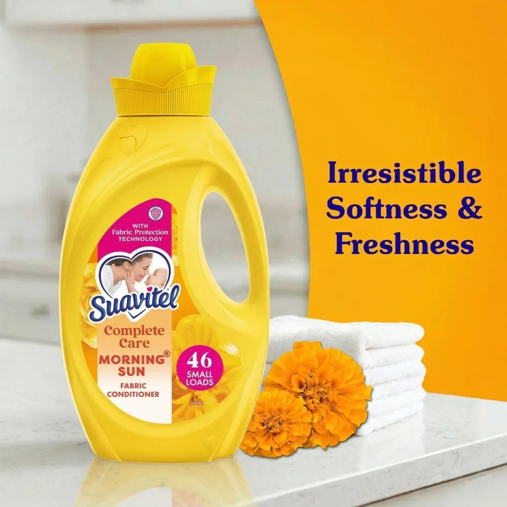 Liquid Fabric Softener Conditioner Morning Sun Scent 46 Fl Oz Laundry Detergent Additive Softens Clothes Fresh Fragrance