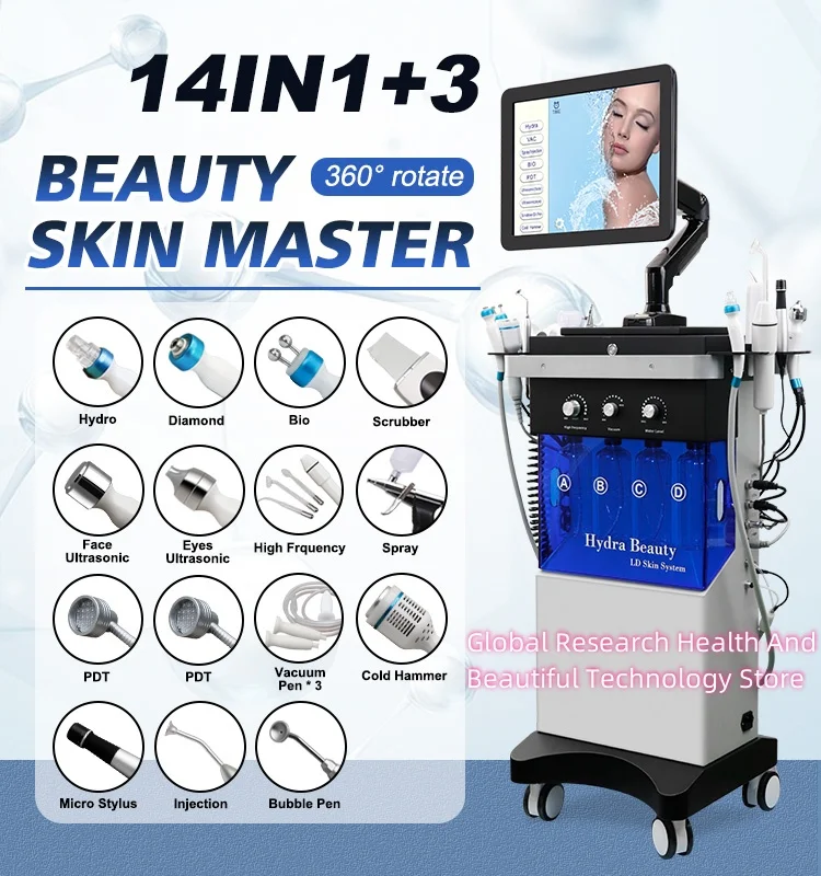 

Newest 14 In 1 Hydrofacial Skin Care Diamond Peeling Microdermabrasion Skin Care Face Tightening Facial Cleaning Machine