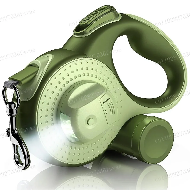 

3M 5M Automatic Dog Leash With LED Light Retractable Pet Leashes With Poop Bag Holder Multi-functional Pet Lead For Big Dog