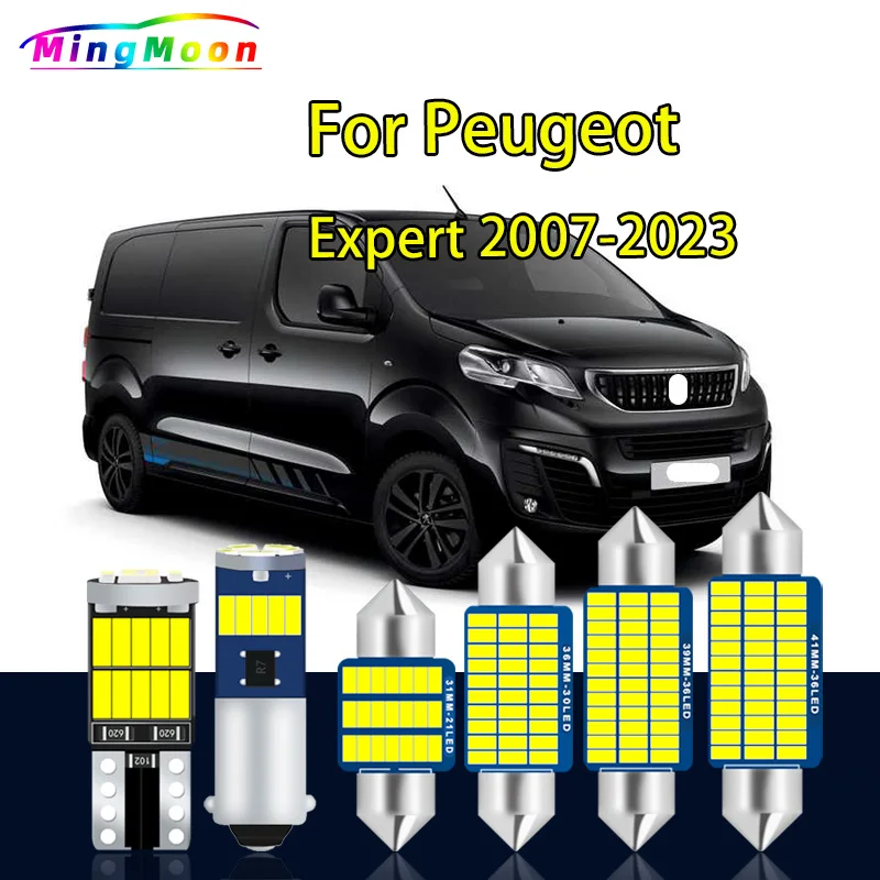 13Pcs No Error LED Bulb Interior Map Number Plate Dome Trunk Light Kit For Peugeot Expert 2007- 2018 2019 2020 2021 2022 2023