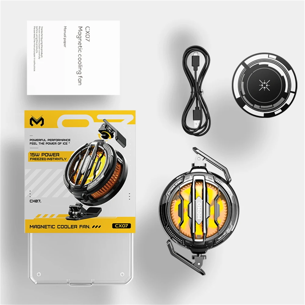 CX07 Cell Phone Cooler Mobile Phone Magnetic Radiator Cooling Fan 15W Semiconductor Radiator Gaming Accessories